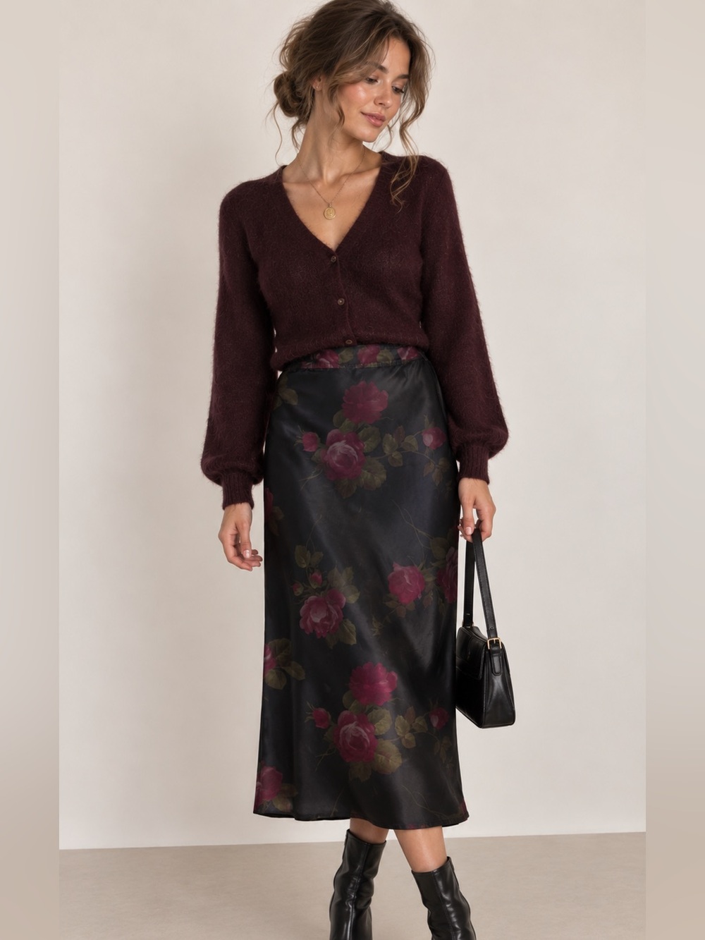 Tara Jarmon dark floral whimsical moody made in France romantic 90s